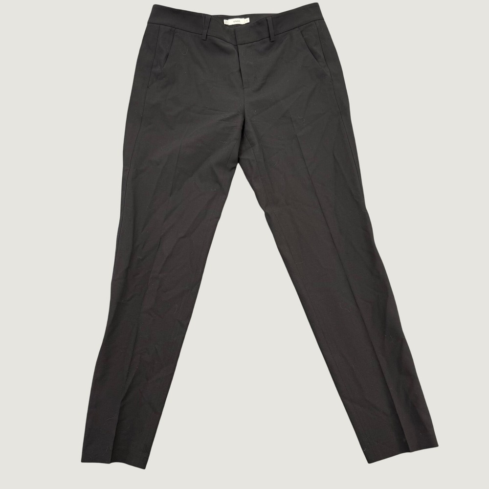 Vince Coastal Trousers Women 6 Wool Black Minimalist Quiet Luxury Office Work